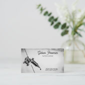 ダークブラック&ホワイトタトゥーマシン 名刺 (スタンド正面)