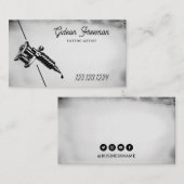 ダークブラック&ホワイトタトゥーマシン 名刺 (正面/裏面)