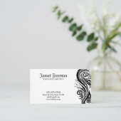 ダークブラック&ホワイトトライバルタトゥーアーティストタトゥースト 名刺 (スタンド正面)