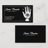 ダークブラック&ホワイトハンドアイタトゥーアーティスト 名刺 (正面/裏面)