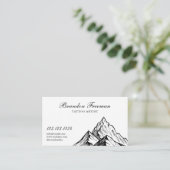 ダークブラック&ホワイトマウンテンタトゥースタジオ 名刺 (スタンド正面)