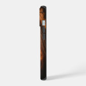 ダークブルウッドプリントiPhoneケース iPhone 15ケース (左側面)
