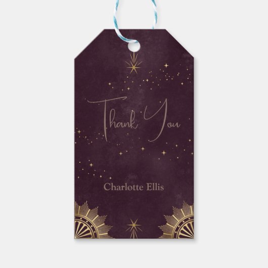 ダークブルガンディシテラルサンアンドムーンブライダルブランチ ギフトタグ (正面)