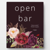 ダークブルガンディマルサラピンクフローラオープンバーサイン フォトプラーク (正面)