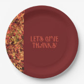 ダークブルゴーニュの家族がハッピーズ感謝していを集め与える ペーパープレート (正面)