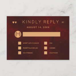 ダークブルゴーニュの金属結婚銅の食事オプション 招待状