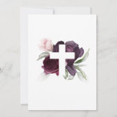 ダークブルゴーニュバラ&ホワイトクロスガール洗礼 招待状 (裏面)