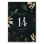 ダークブルゴーニュバラ |秋結婚のテーブル番号 テーブルナンバー (正面)