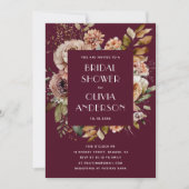 ダークブルゴーニュブライダルシャワー | ボホエレガントシック 招待状 (正面)