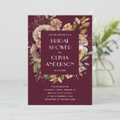 ダークブルゴーニュブライダルシャワー | ボホエレガントシック 招待状 (スタンド正面)