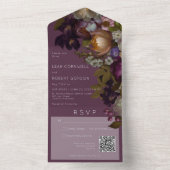 ダークブルゴーニュワインQRコード オールインワン招待状 (内側)