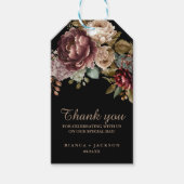 ダークブルゴーニュ水カラーフローラ結婚式の引き出物 ギフトタグ (正面)