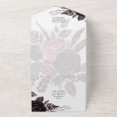 ダークブルゴーニュ黒バラ結婚ズ秋冬 オールインワン招待状 (外側)