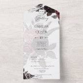 ダークブルゴーニュ黒バラ結婚ズ秋冬 オールインワン招待状 (内側)