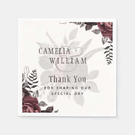 ダークブルゴーニュ黒バラ結婚ズ秋冬 スタンダードカクテルナプキン