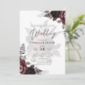 ダークブルゴーニュ黒バラ結婚ズ秋冬 招待状 (スタンド正面)