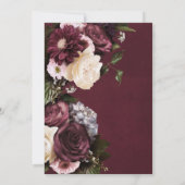 ダークブルゴーニュ&クリーぼやけムフローラブライダルシャワー 招待状 (裏面)