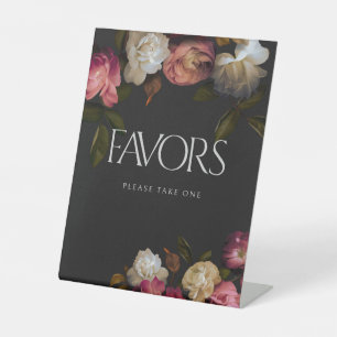 ダークブルゴーニュ&クリームピーニーブラックシャワーウェルカム 台座サイン