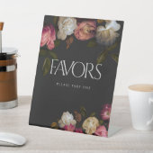 ダークブルゴーニュ&クリームピーニーブラックシャワーウェルカム 台座サイン (インサイチュ)