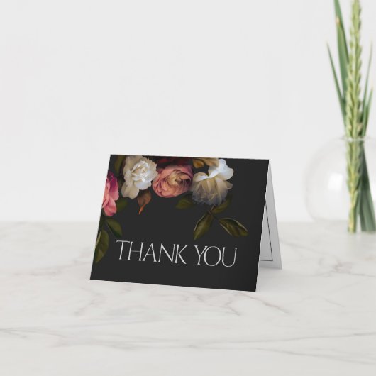 ダークブルゴーニュ&クリームピーニーブラックシャワー サンキューカード (正面)