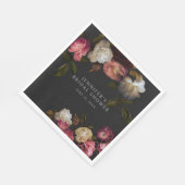 ダークブルゴーニュ&クリームピーニーブラックシャワー スタンダードランチョンナプキン (角)