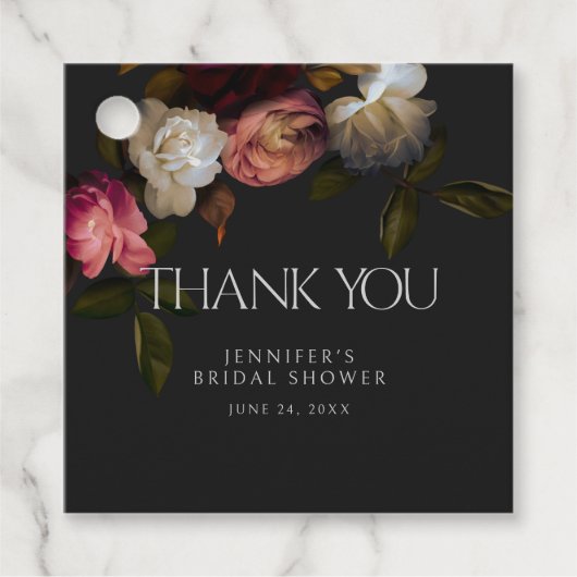 ダークブルゴーニュ&クリームピーニーブラックシャワー フェイバータグ (正面)