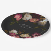 ダークブルゴーニュ&クリームピーニーブラックシャワー ペーパープレート (アングル)