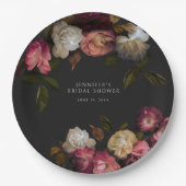 ダークブルゴーニュ&クリームピーニーブラックシャワー ペーパープレート (正面)