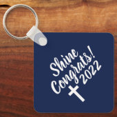 ダークブルーおめでとうございます卒業聖書の詩 キーホルダー (正面)