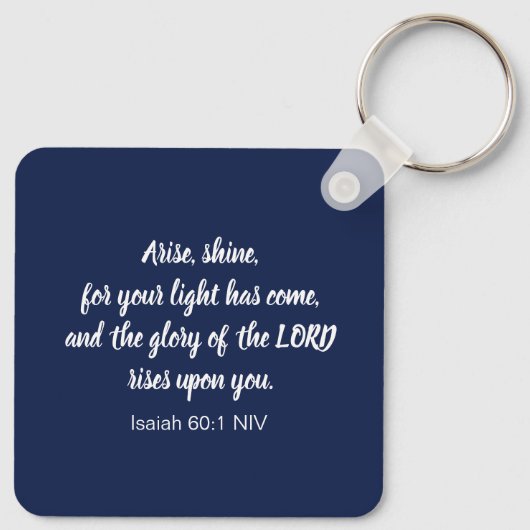 ダークブルーおめでとうございます卒業聖書の詩 キーホルダー (裏面)