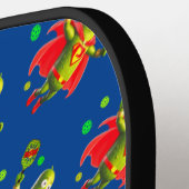 ダークブルーおもしろい背景のスーパーピックマン ピックルボールラケット (左詳細)