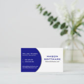 ダークブルーおよびホワイトテクノロジーの名刺 名刺 (スタンド正面)