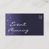 ダークブルーきらめくグリッタースターとモノグラム 名刺 (正面)