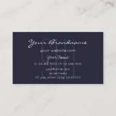 ダークブルーきらめくグリッタースターイニシャル 名刺 (裏面)