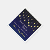 ダークブルーきらめく小さな星の赤ちゃんシャワー用品 スタンダードカクテルナプキン (角)