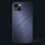 ダークブルーつや消しアルミメタルルックモノグラム2 iPhone 13ケース<br><div class="desc">濃い消色の青つや消しアルミニウム金属のルックパターン。カスタムとオプションのモノグラムデザインは他の製品で利用可能であり、当社がZazzleで提供する任意の製品で要求することができる。</div>