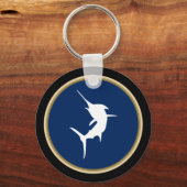 ダークブルーでマーリンをジャンプ キーホルダー (正面)