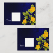 ダークブルーとイエローローズ結婚ズ プレイスカード (正面/裏面)