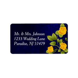 ダークブルーとイエローローズ結婚ズ ラベル