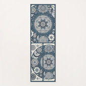 ダークブルーとオフホワイトコラージュ ヨガマット (正面)
