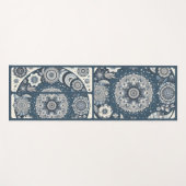 ダークブルーとオフホワイトコラージュ ヨガマット (正面(横))