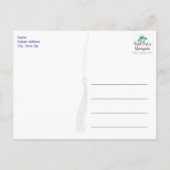 ダークブルーとグレーの卒業ありがとう ポストカード (裏面)