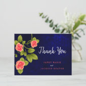 ダークブルーとコーラルバラ結婚ズ サンキューカード (スタンド正面)