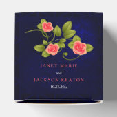 ダークブルーとサンゴバラフラワー結婚ズ フェイバーボックス (上部)