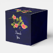 ダークブルーとサンゴバラフラワー結婚ズ フェイバーボックス (裏面サイド)