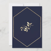 ダークブルーとシャンパンゴールドのバブルブランチ 招待状 (裏面)