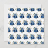 ダークブルーとシルバーのエレガントな花 スイート16 カード (裏面)