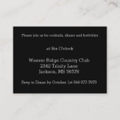 ダークブルーとシルバーの大理石 - レセプション エンクロージャーカード (裏面)