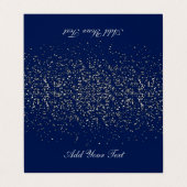 ダークブルーとシルバーの紙吹雪 |座席表 名刺 (外部フラット)
