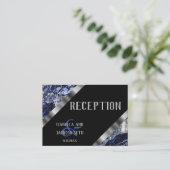 ダークブルーとシルバーマーブル – 披露宴 エンクロージャーカード (スタンド正面)